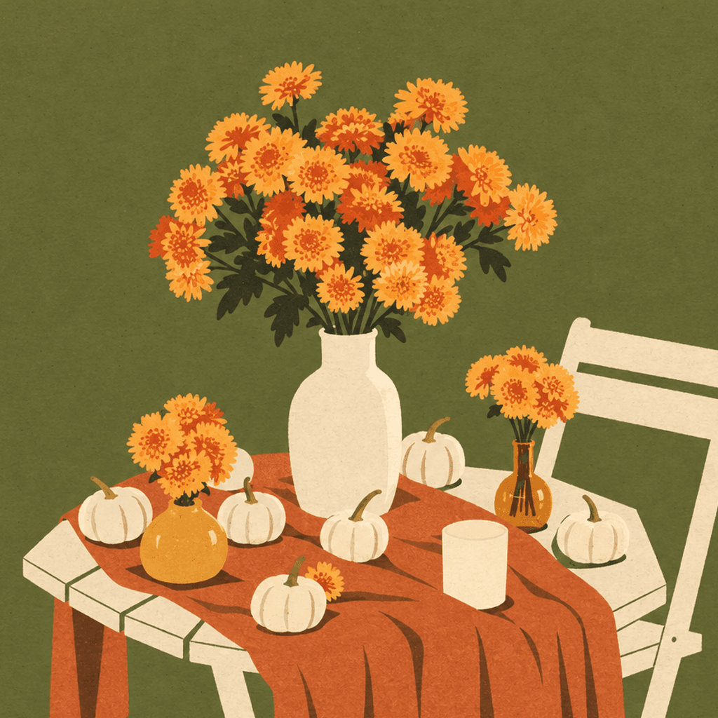 Paris Bouquets event cover with orange flowers on a table