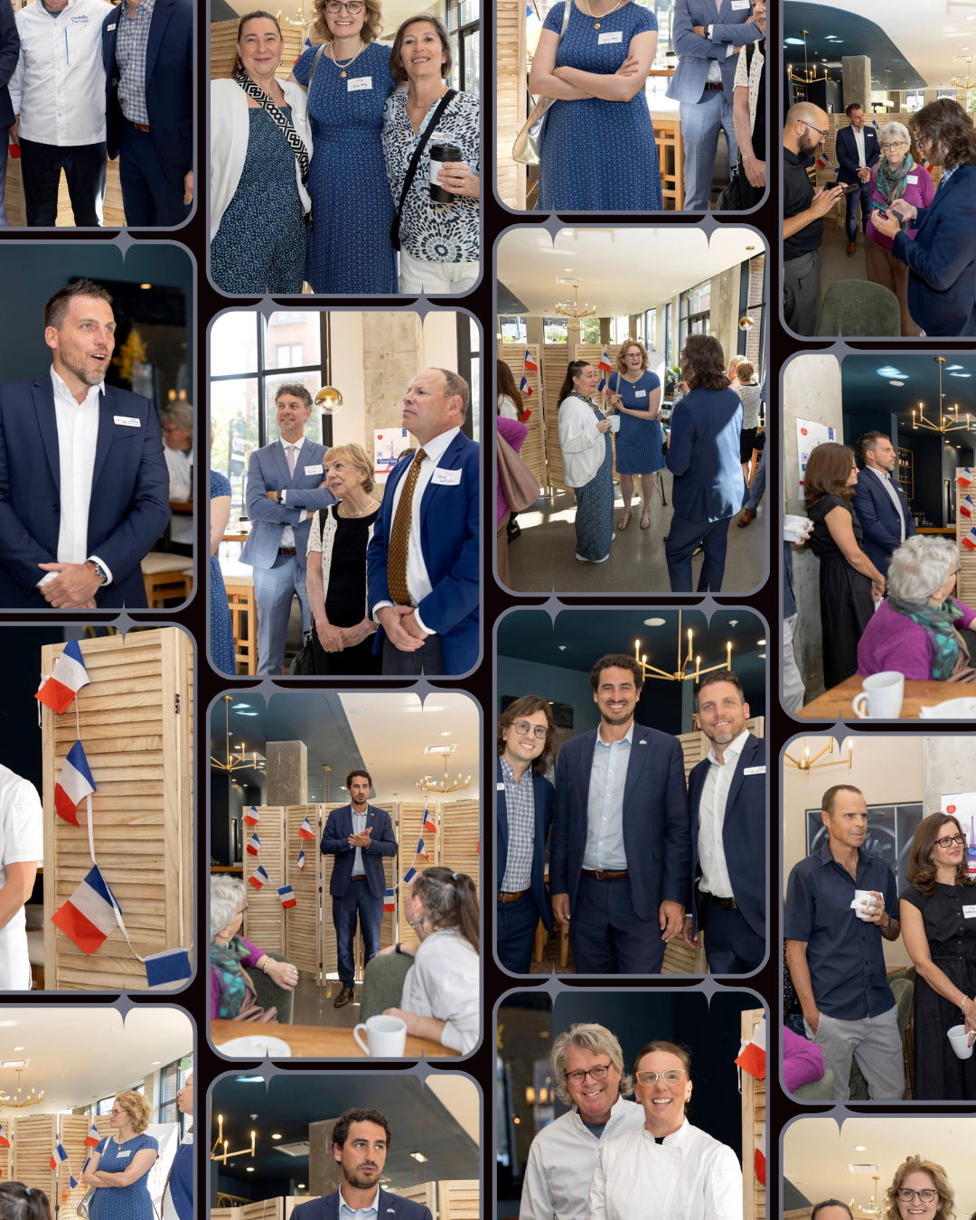 Coffee and croissants at a French-American community gathering